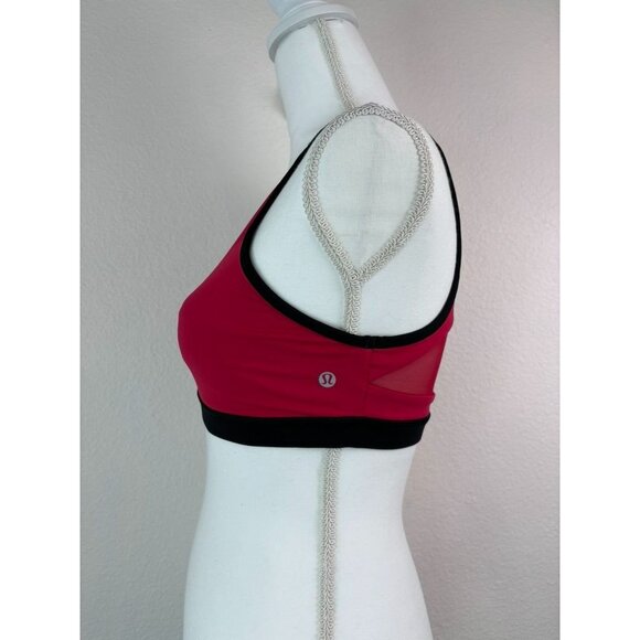 Lululemon women's 8 forget the rest bra flamenco red mesh cutout athletic‎ - Picture 7 of 9